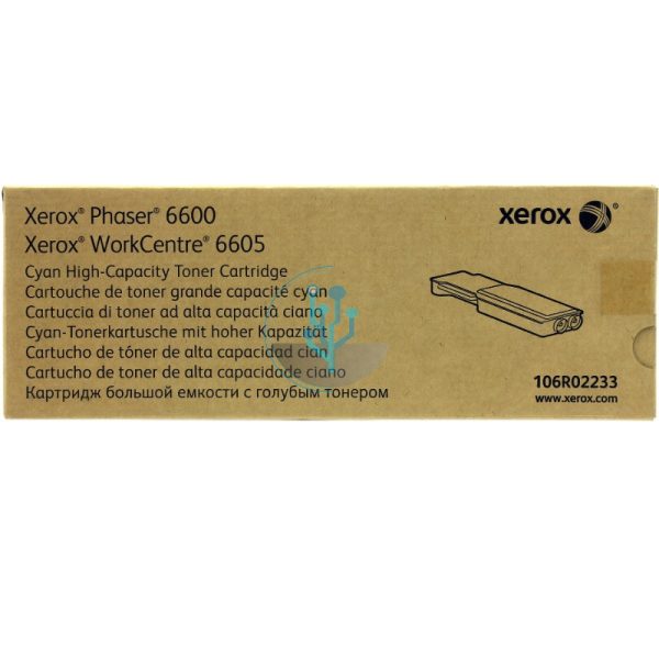 Toner Xerox 106R02233 Cyan PH 6600, WC 6605 6000 Páginas