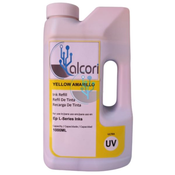 Botella de Tinta UV 1 Litro Yellow para Recarga de Ciss