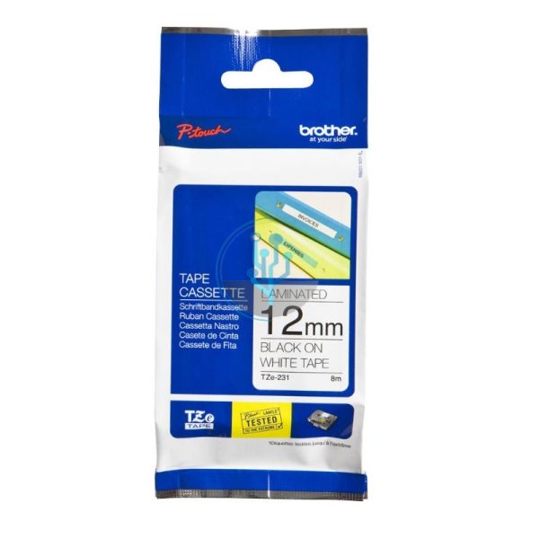 Cinta Brother tze-231 Black on White 1/2" (12mm)