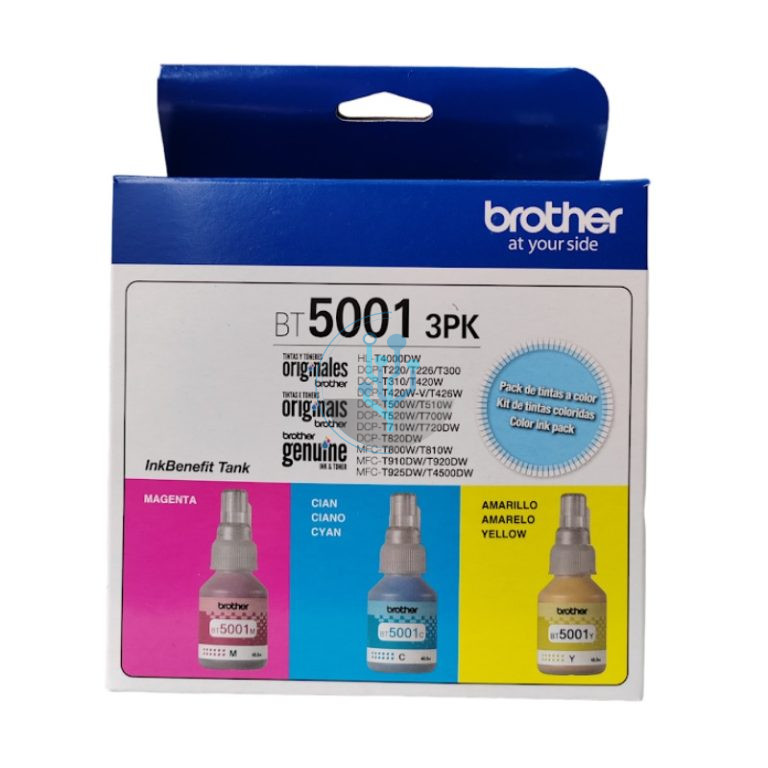 Pack 3 Tintas Brother 3PK-TANK Colores C,M,Y De 48.8ml C/U
