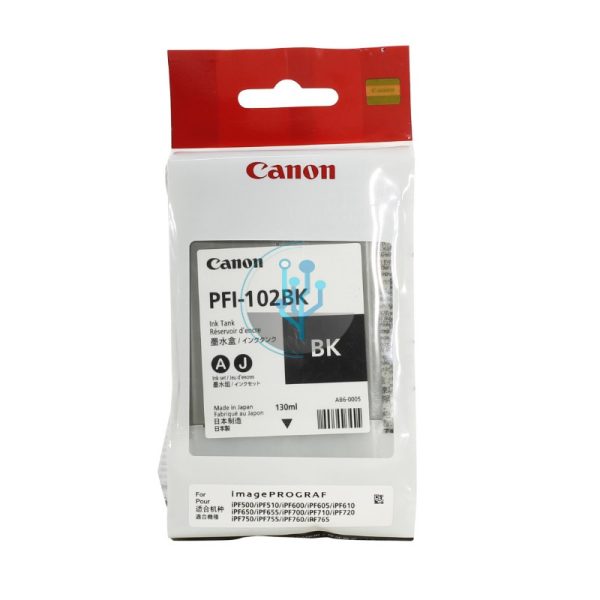 Tinta Canon PFI-102BK Black IPF650, iPF765, IPF750 130ml