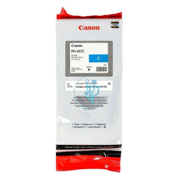 Tinta Canon PFI-207C Cian IPF685, IPF770, IPF785 300ml