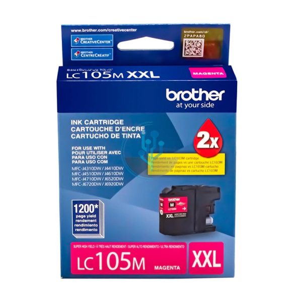 Tinta Brother LC-105M Magenta MFCJ4510, MFCJ6920DW 1,200 Páginas