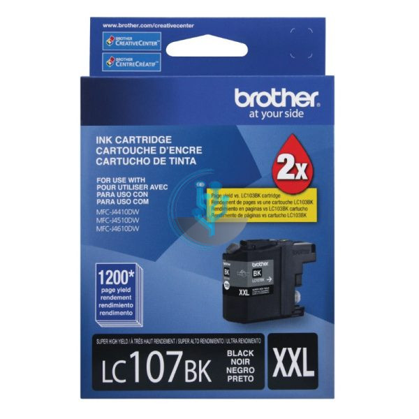 Tinta Brother LC-107BK Black MFCJ285, MFCJ4510DW 1,200 Páginas