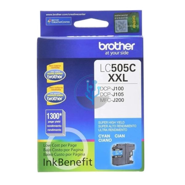 Tinta Brother LC-505C Cian DCPJ105, MFCJ200W 1,300 Páginas