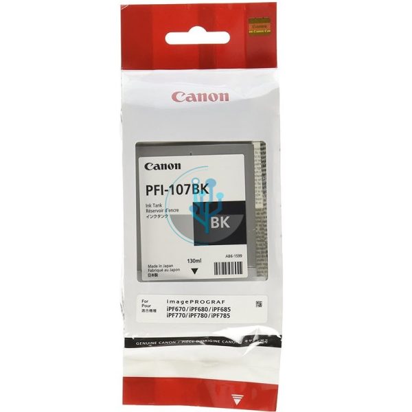 Tinta Canon PFI-107BK Negro IPF670, IPF685, IPF770 130ml