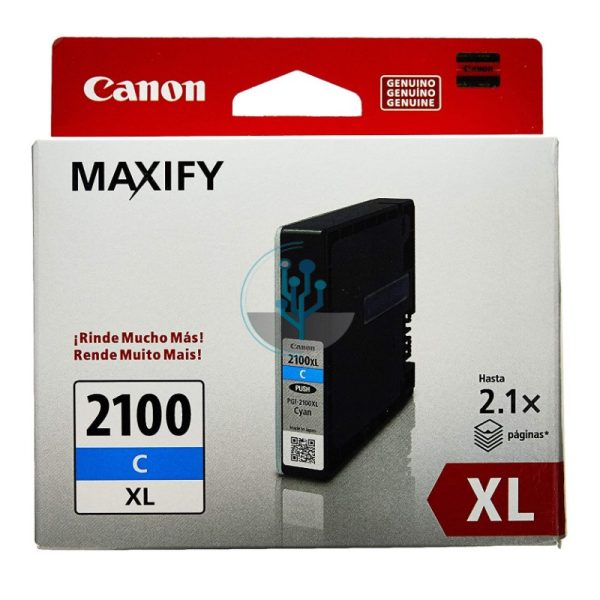 Tinta Canon PGI-2100XL Cyan MB5310, IB4010 1,000 Páginas