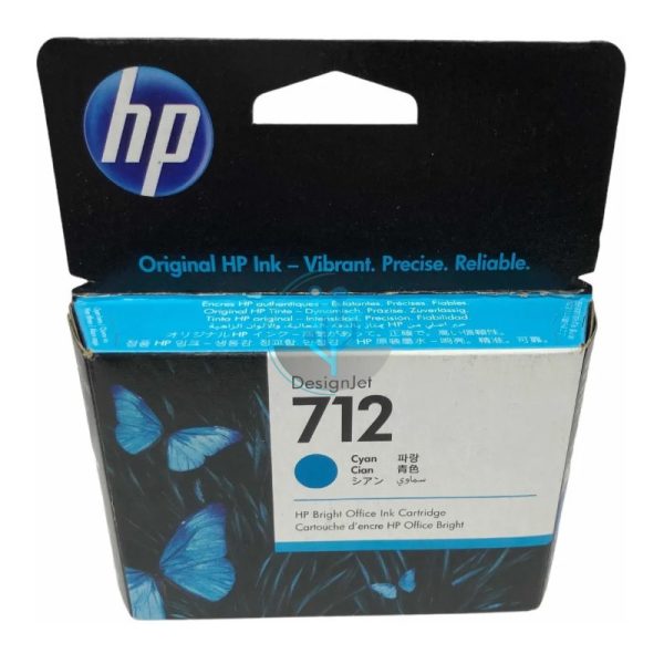Tinta HP 3ED67A (712A) Cyan DesignJet T250, T650 29ml