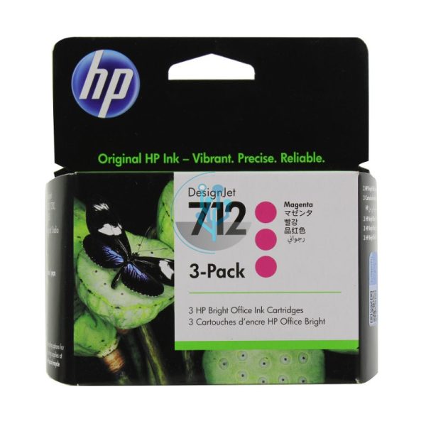 Tinta HP 3ED78A (712a) 3 Pack Magenta DesignJet T250, T650 29ml