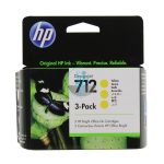 Tinta HP 3ED79A (712a) 3 Pack Yellow DesignJet T250, T650 29ml
