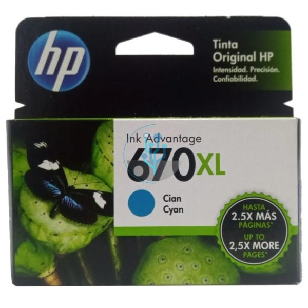 Tinta HP CZ118AL (670XL) Cyan Deskjet 5525 750 Páginas