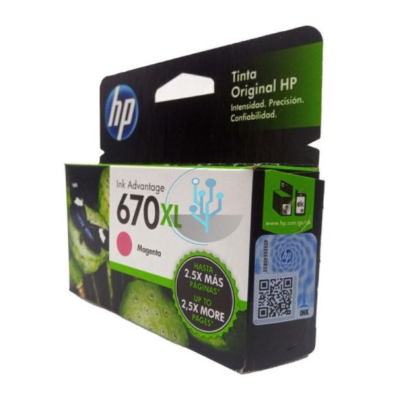 Tinta HP CZ119AL (670XL) Magenta Deskjet 5525 750 Páginas