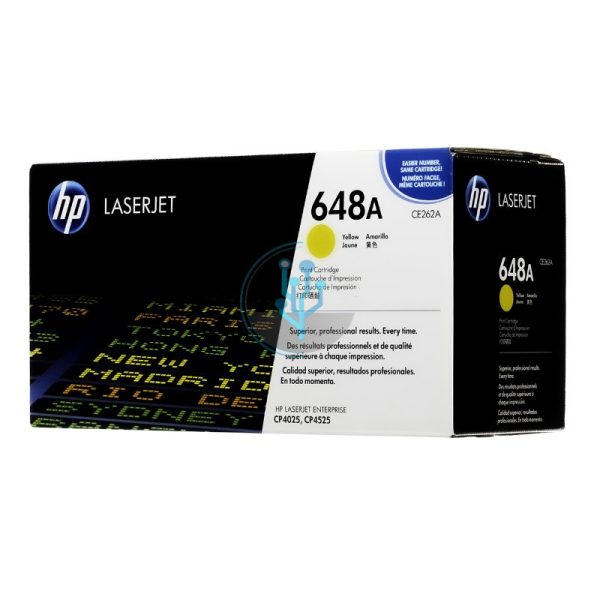 Toner HP CE262A (648a) Yellow. Compatibilidad con HP LaserJet Color cp4025, cp4525, cp4525dn. ventas@alcorisuministros.com