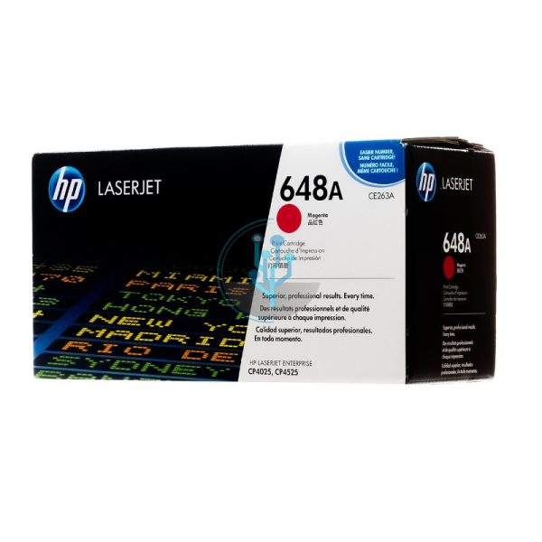 Toner HP CE263A (648a) Magenta. Compatibilidad con HP LaserJet Color cp4025, cp4525, cp4525dn. ventas@alcorisuministros.com