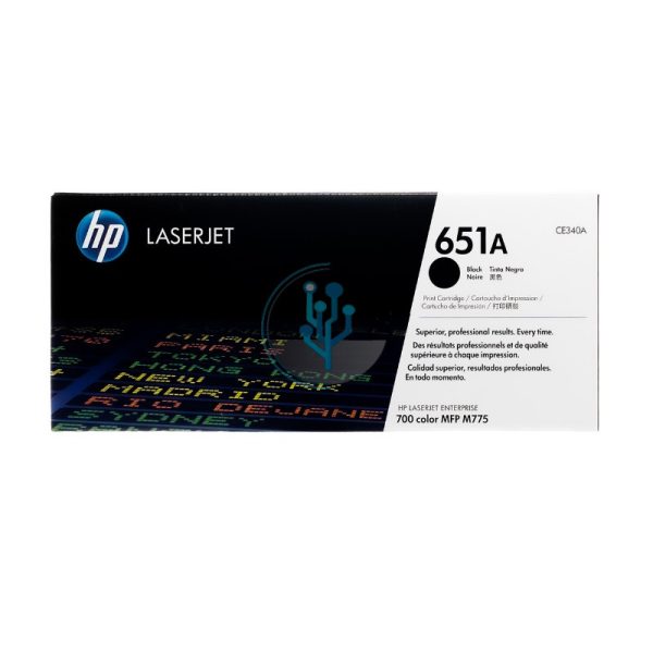 Toner HP CE340A (651a) Negro. Compatibilidad con HP LaserJet Color m775, m775dn, m775f, m775z. ventas@alcorisuministros.com