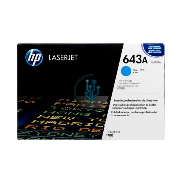 Toner HP Q5951A (643A) LaserJet 4700 Cyan 10,000 Páginas