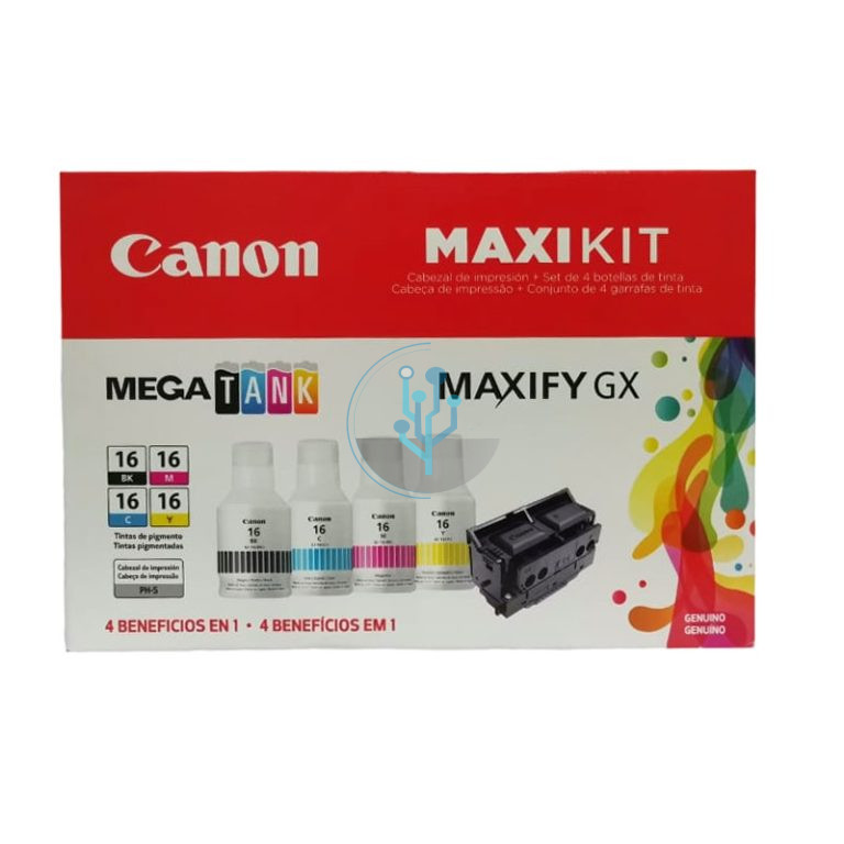 Kit de cartuchos Canon GI-16 BK,C,M,Y + Cabezal PH-S