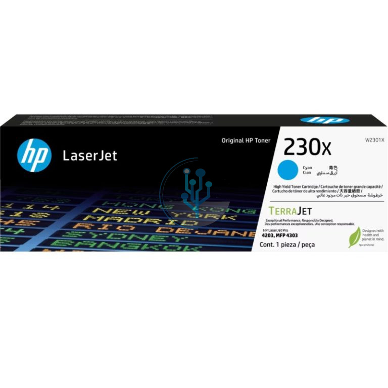 Toner HP W2301X (230x) LaserJet pro 4303 Cian 5,500 paginas