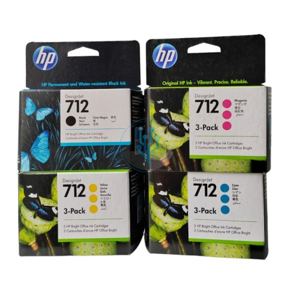 Kit De Tintas HP 712 Negro 80ml / Colores Tripack 29ml