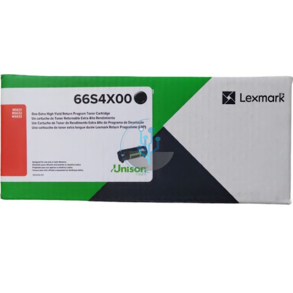 Toner Lexmark 66S4X00 Ms631, mx632 Negro 31,000 paginas