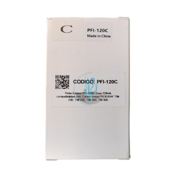 Tinta Canon Compatible PFI-120C Cian Tm205 130ml.