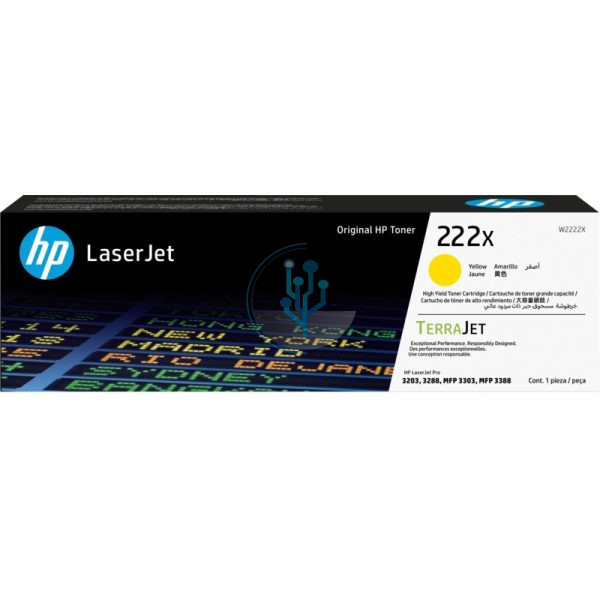 Toner HP W2222X 222x Amarillo.