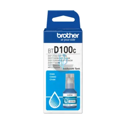 Tinta Brother BTD100C Cian. Para Impresoras Brother DCPT230, DCPT430W, T530DW, DCPT536DW, DCPT730DW, T830DW, MFCT930DW