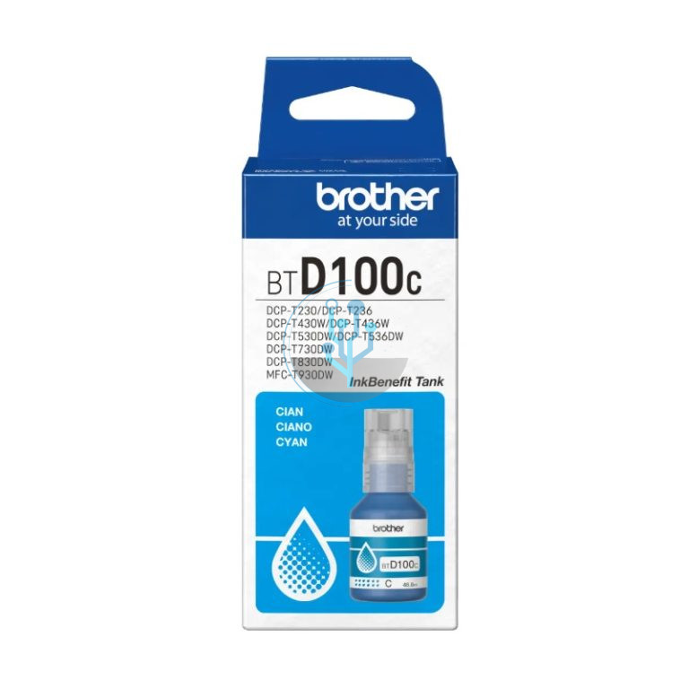 Tinta Brother BTD100C Cian. Para Impresoras Brother DCPT230, DCPT430W, T530DW, DCPT536DW, DCPT730DW, T830DW, MFCT930DW