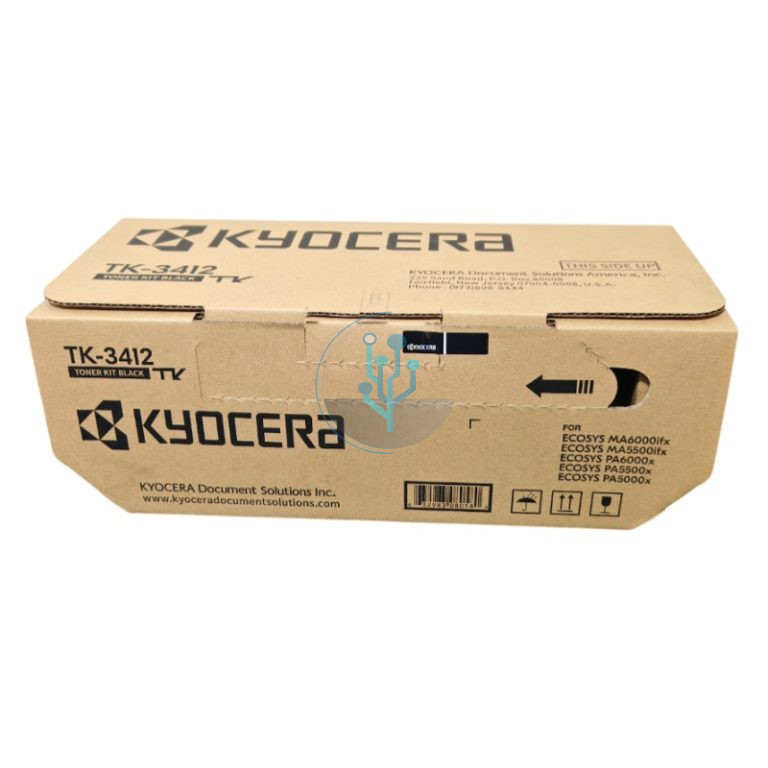 Tóner Original Kyocera TK-3412 con rendimiento de hasta 15,500 páginas.